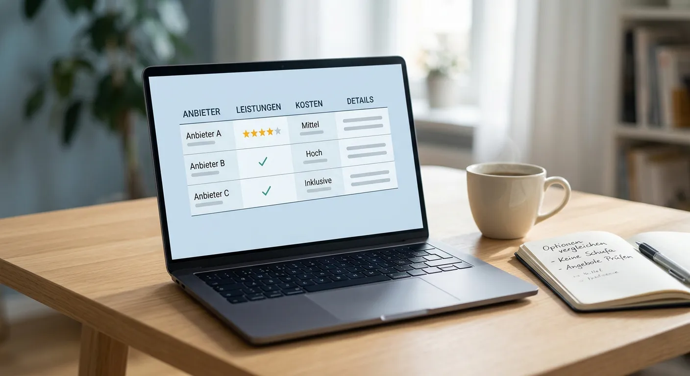 Laptop mit einer Vergleichsübersicht mehrerer Anbieter ohne Bonitätsprüfung für österreichische Spieler