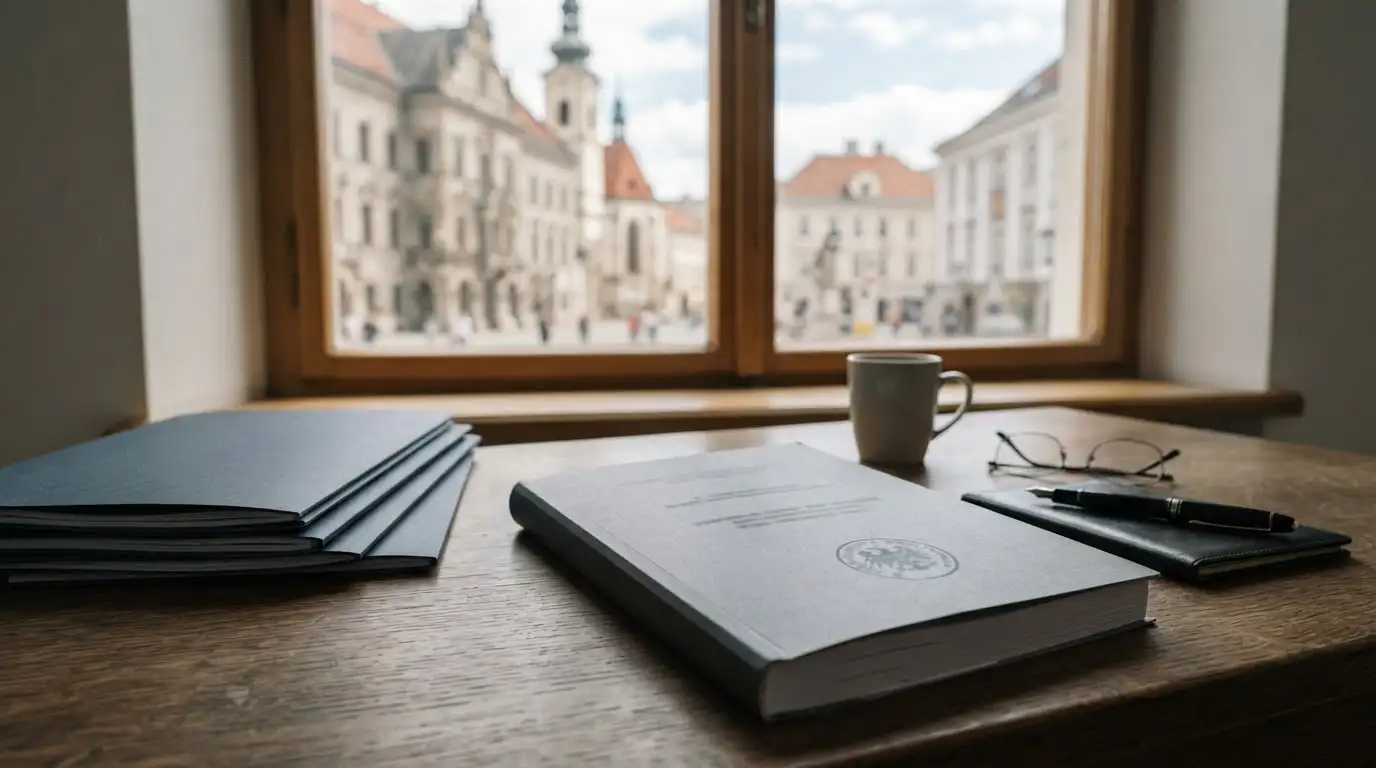 Gesetzestext und Aktenordner auf einem Schreibtisch als Symbol für Glücksspielregulierung