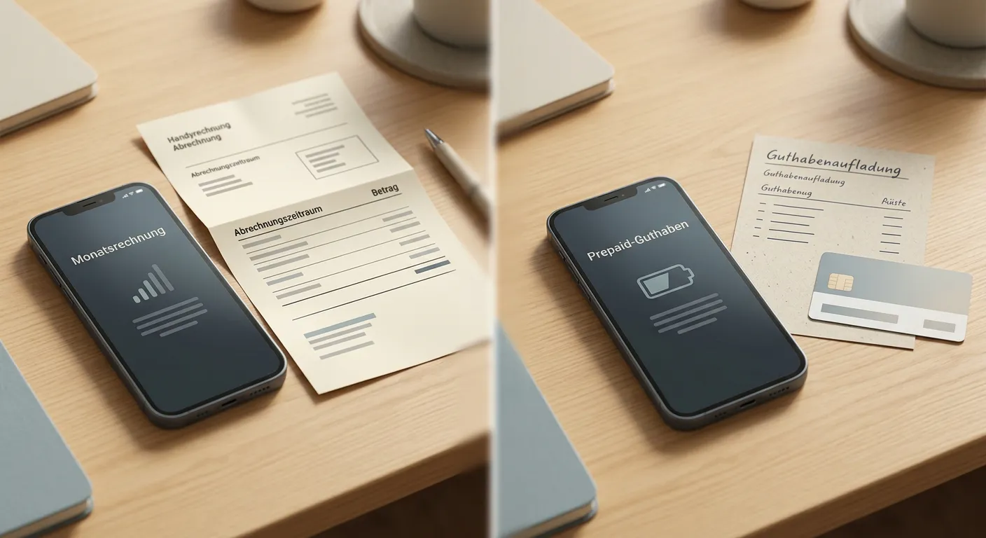 Handyrechnung und Prepaid-Guthaben als zwei Abrechnungswege