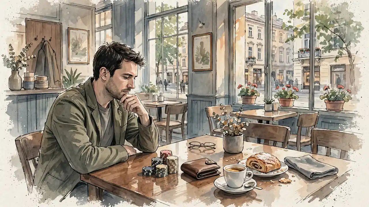 Spielchips auf einem Tisch in einem Wiener Kaffeehaus