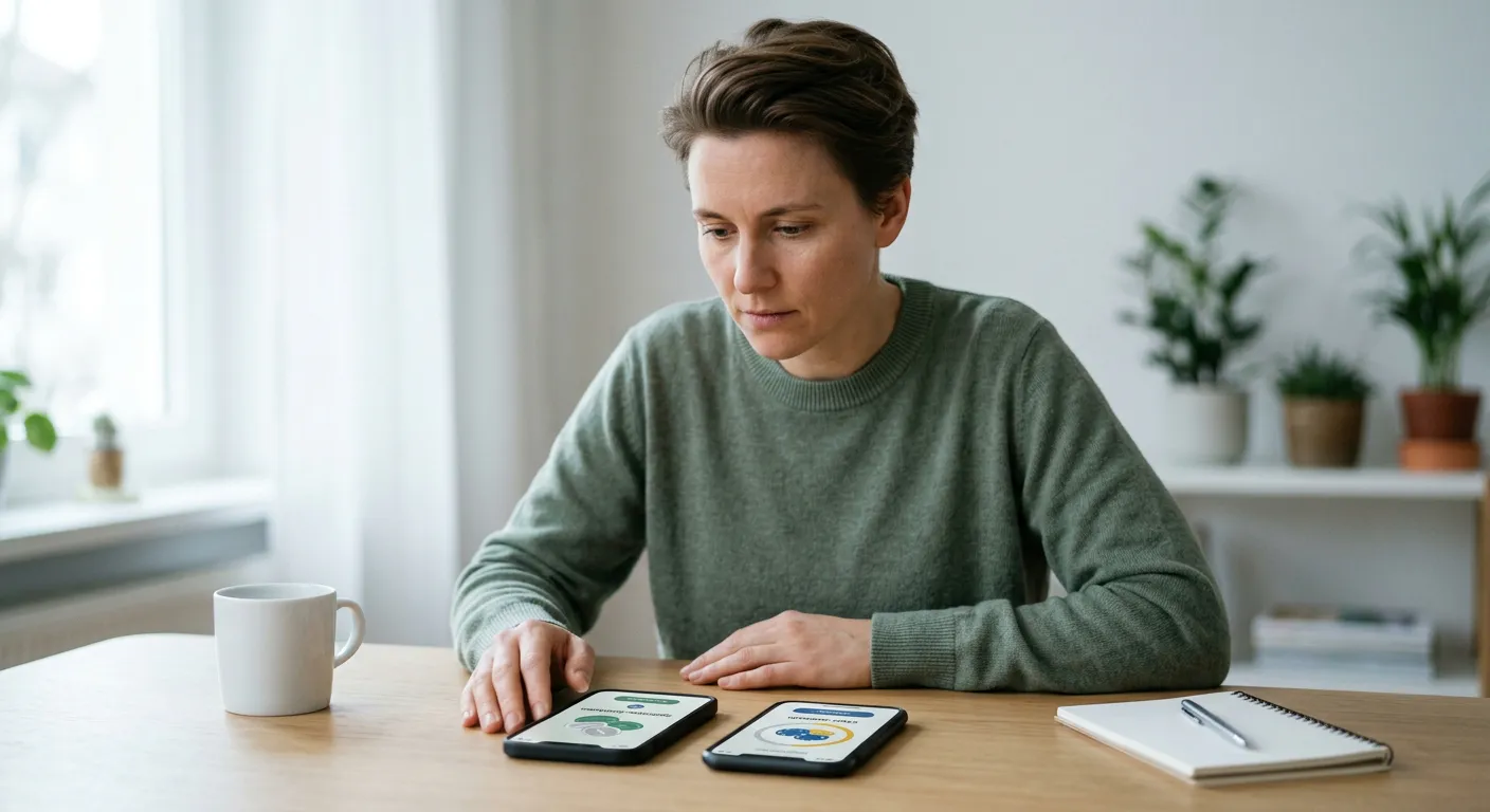 Mobiler Bildschirm mit neutraler Spielgeld-App und virtuellen Chips