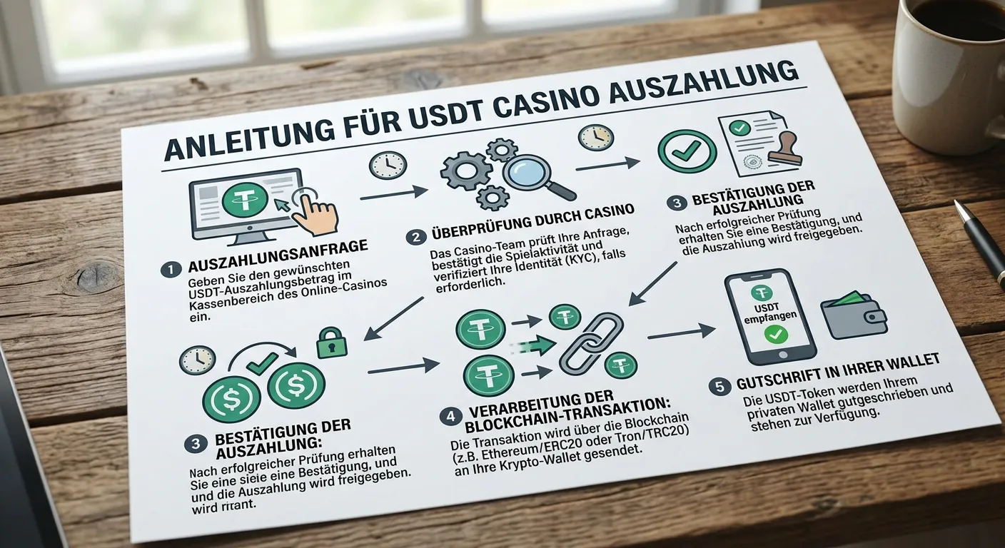 USDT-Auszahlung vom Casino bis zur Blockchain-Bestätigung