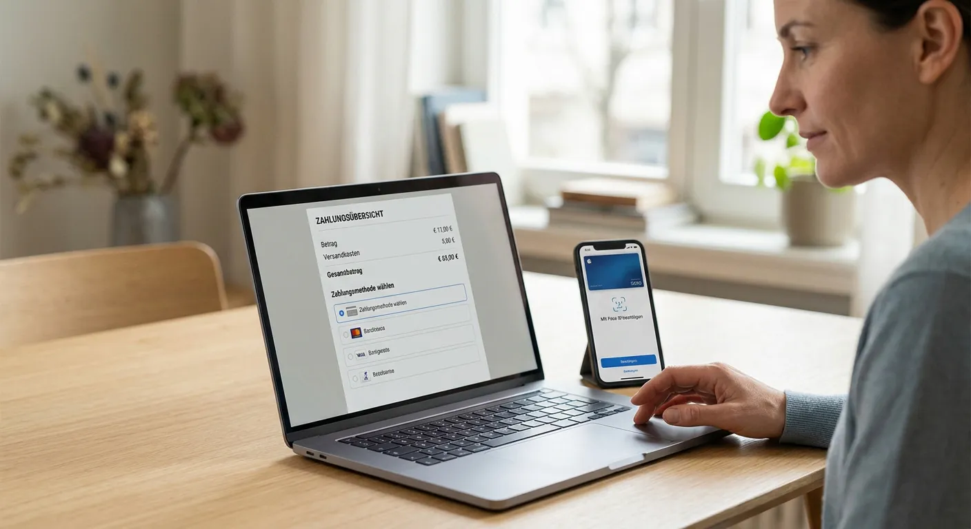 Neutrale Online-Casino-Kasse mit Apple-Pay-Auswahl und österreichischem Nutzerkonto