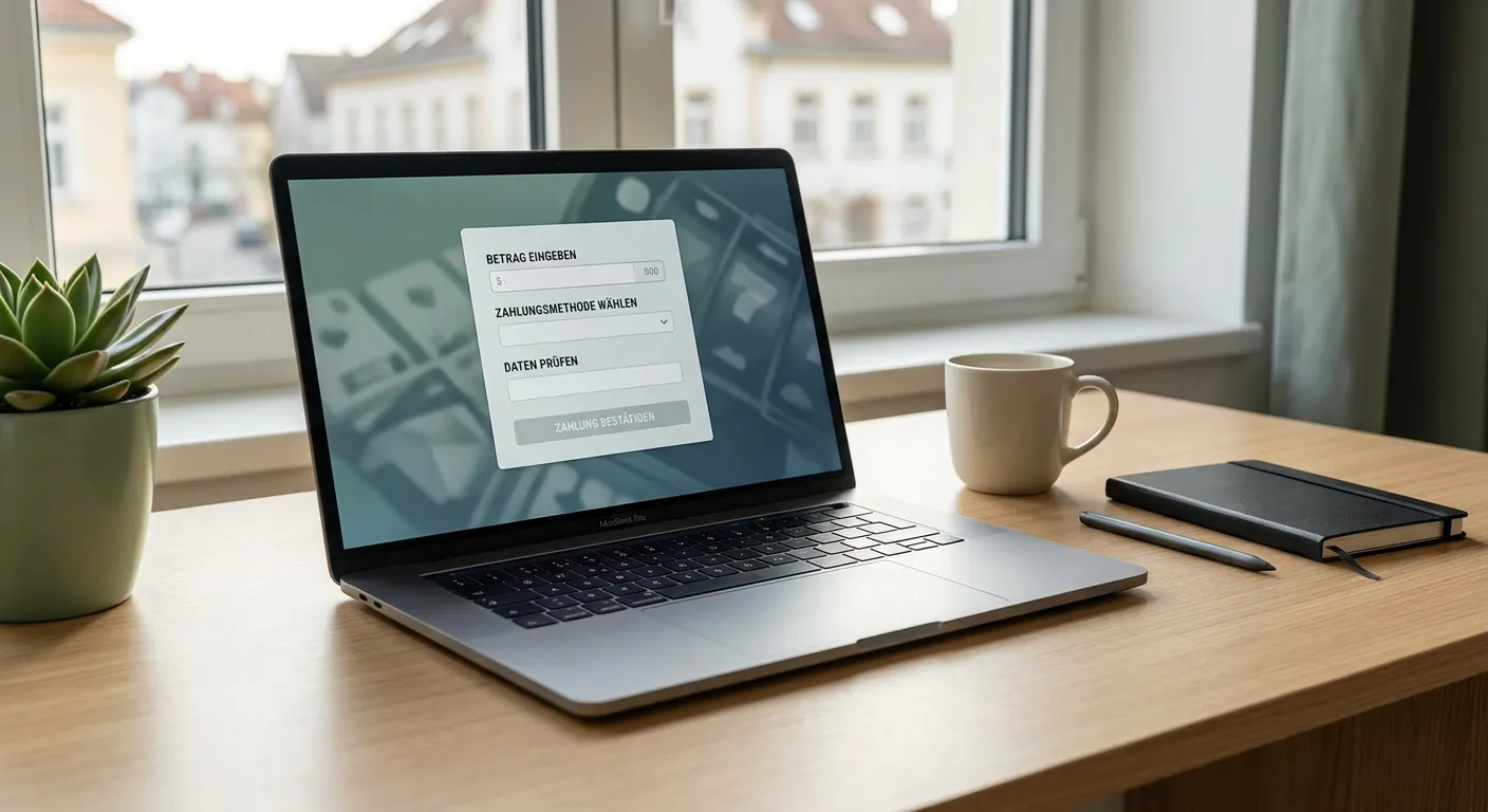 Neutrale digitale Zahlungsübersicht für eine kleine Casino-Einzahlung